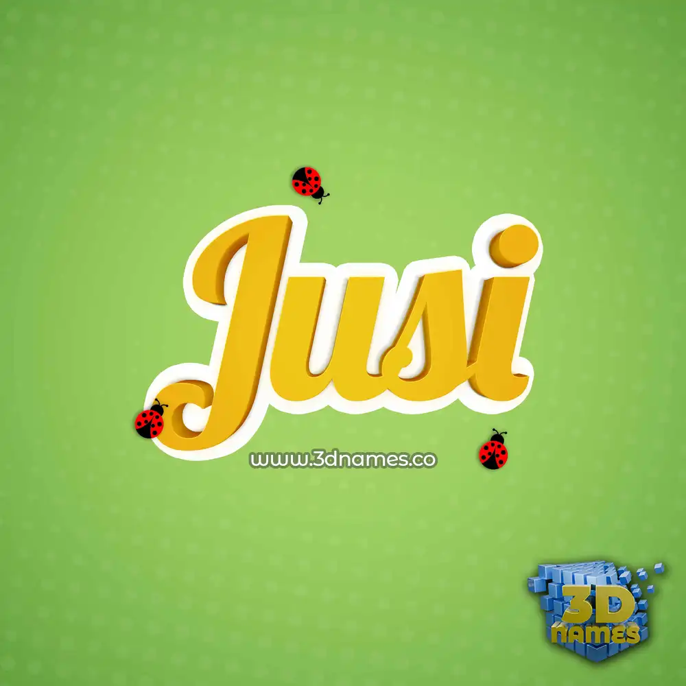 jusi in Ladybugs style - 3D name wallpaper