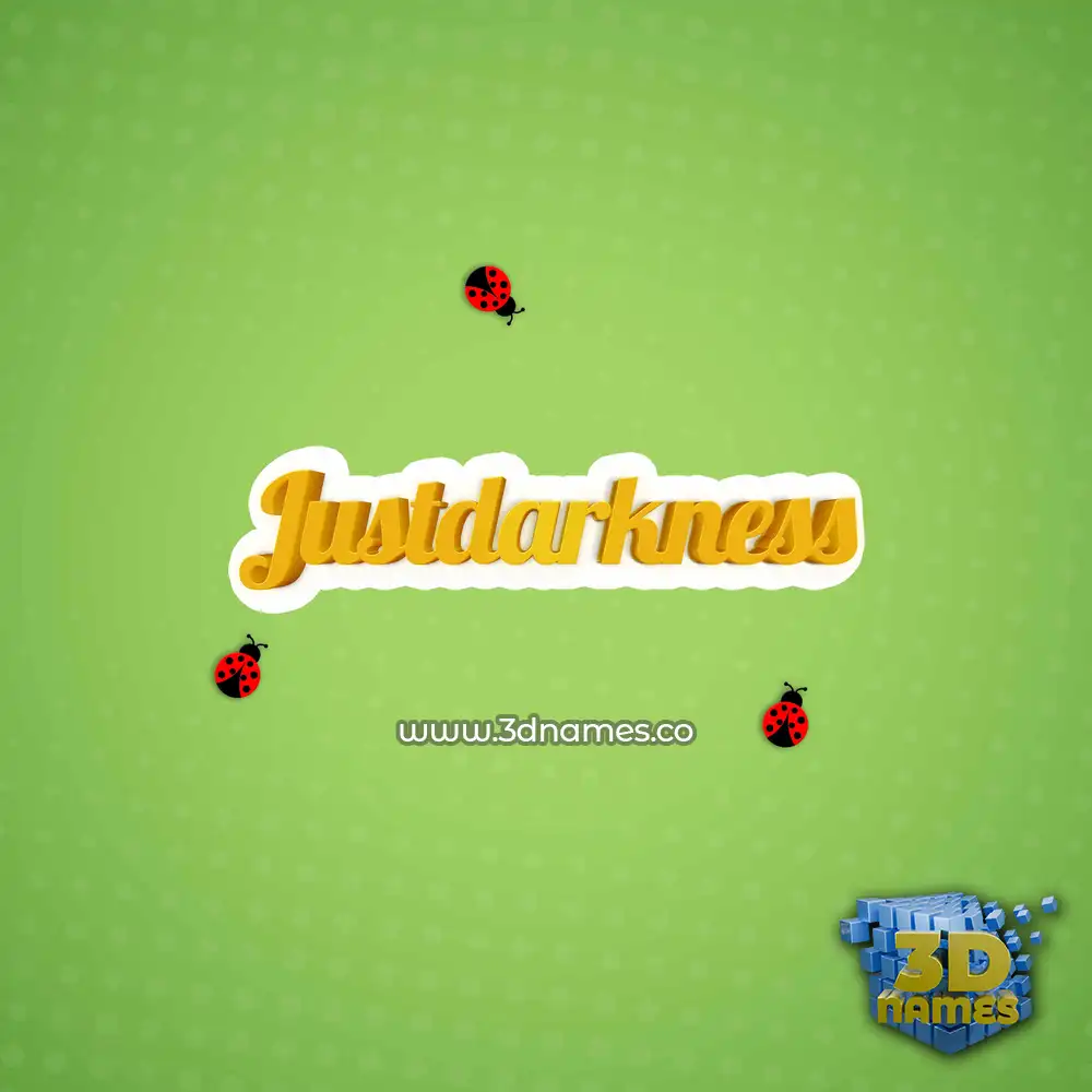 justdarkness in Ladybugs style - 3D name wallpaper
