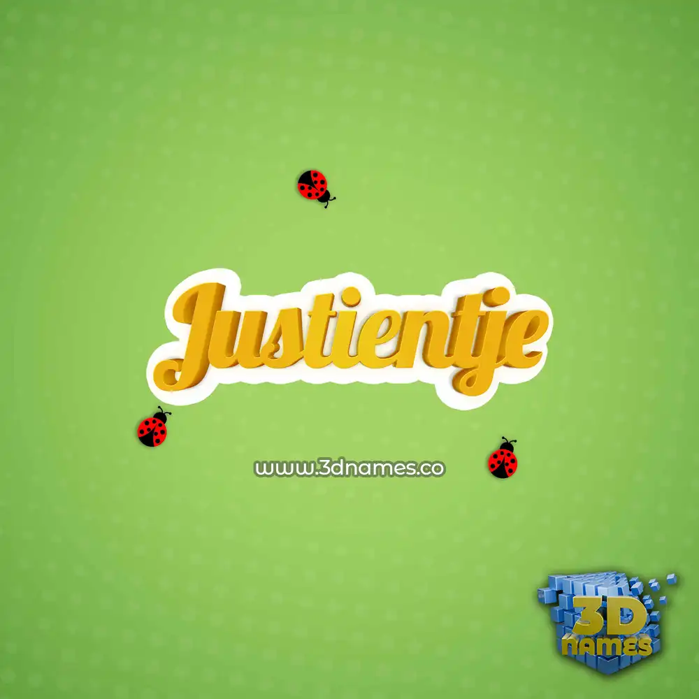 justientje in Ladybugs style - 3D name wallpaper