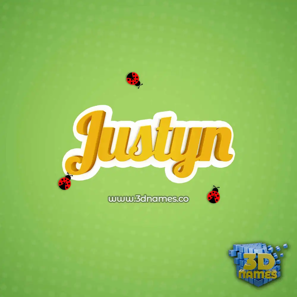 justyn in Ladybugs style - 3D name wallpaper