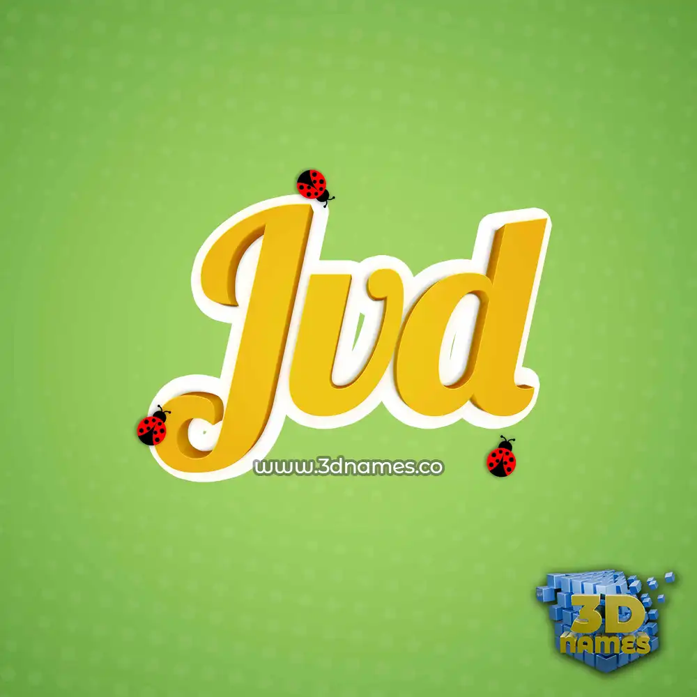 jvd in Ladybugs style - 3D name wallpaper