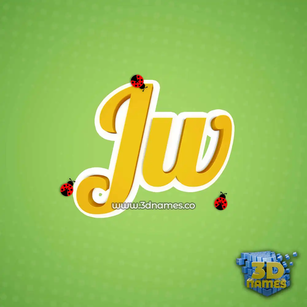 jw in Ladybugs style - 3D name wallpaper