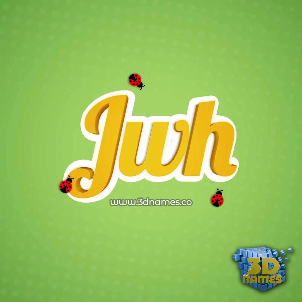 jwh in Ladybugs style - 3D name wallpaper