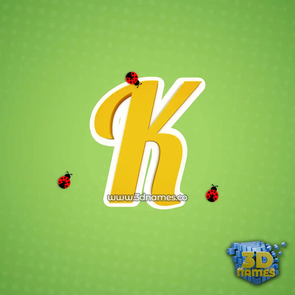 k in Ladybugs style - 3D name wallpaper