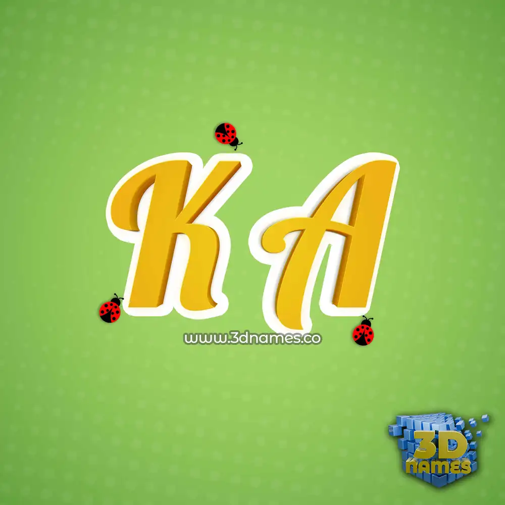 k a in Ladybugs style - 3D name wallpaper
