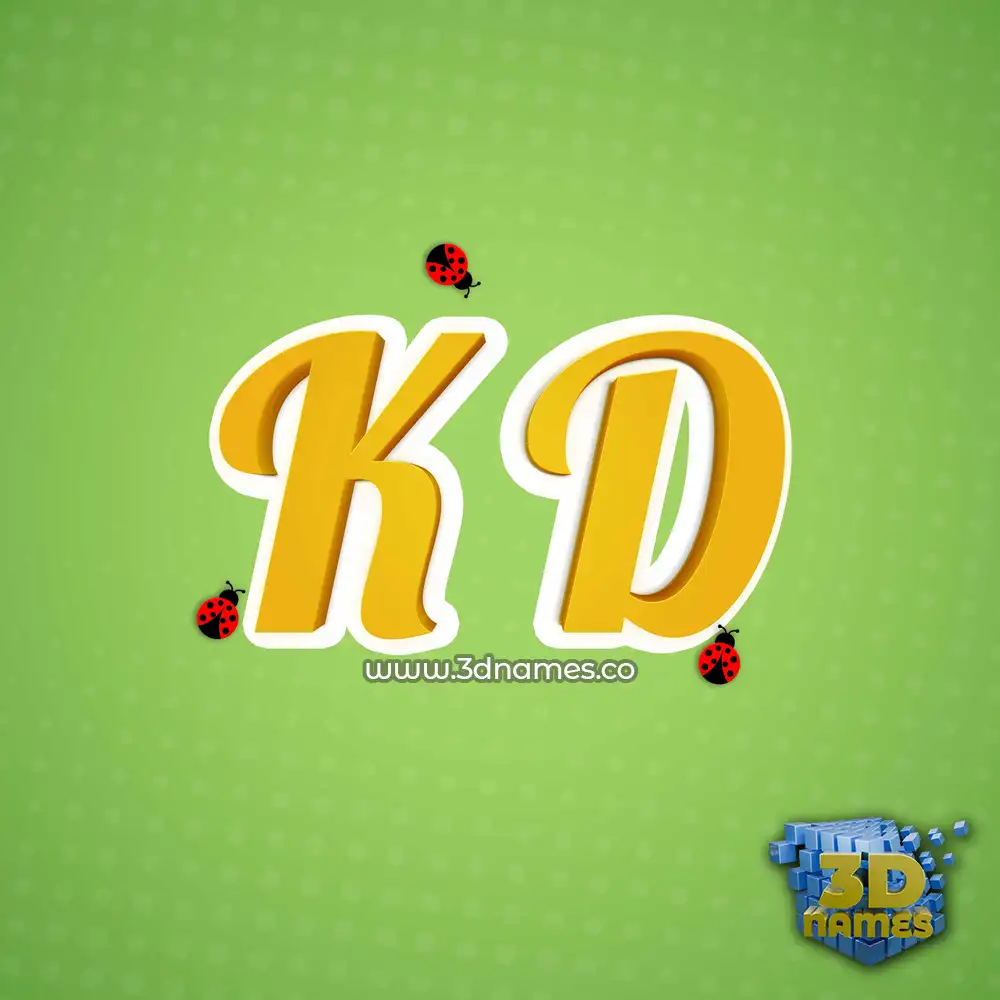 k d in Ladybugs style - 3D name wallpaper
