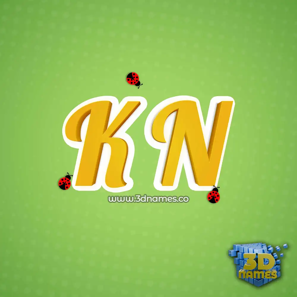 k n in Ladybugs style - 3D name wallpaper