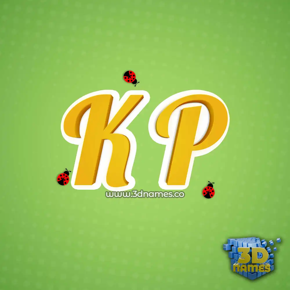 k p in Ladybugs style - 3D name wallpaper