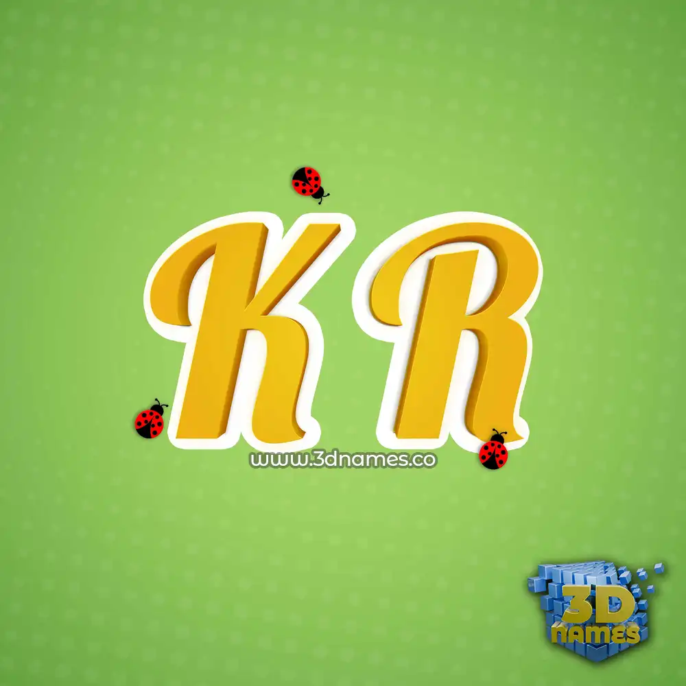 k r in Ladybugs style - 3D name wallpaper