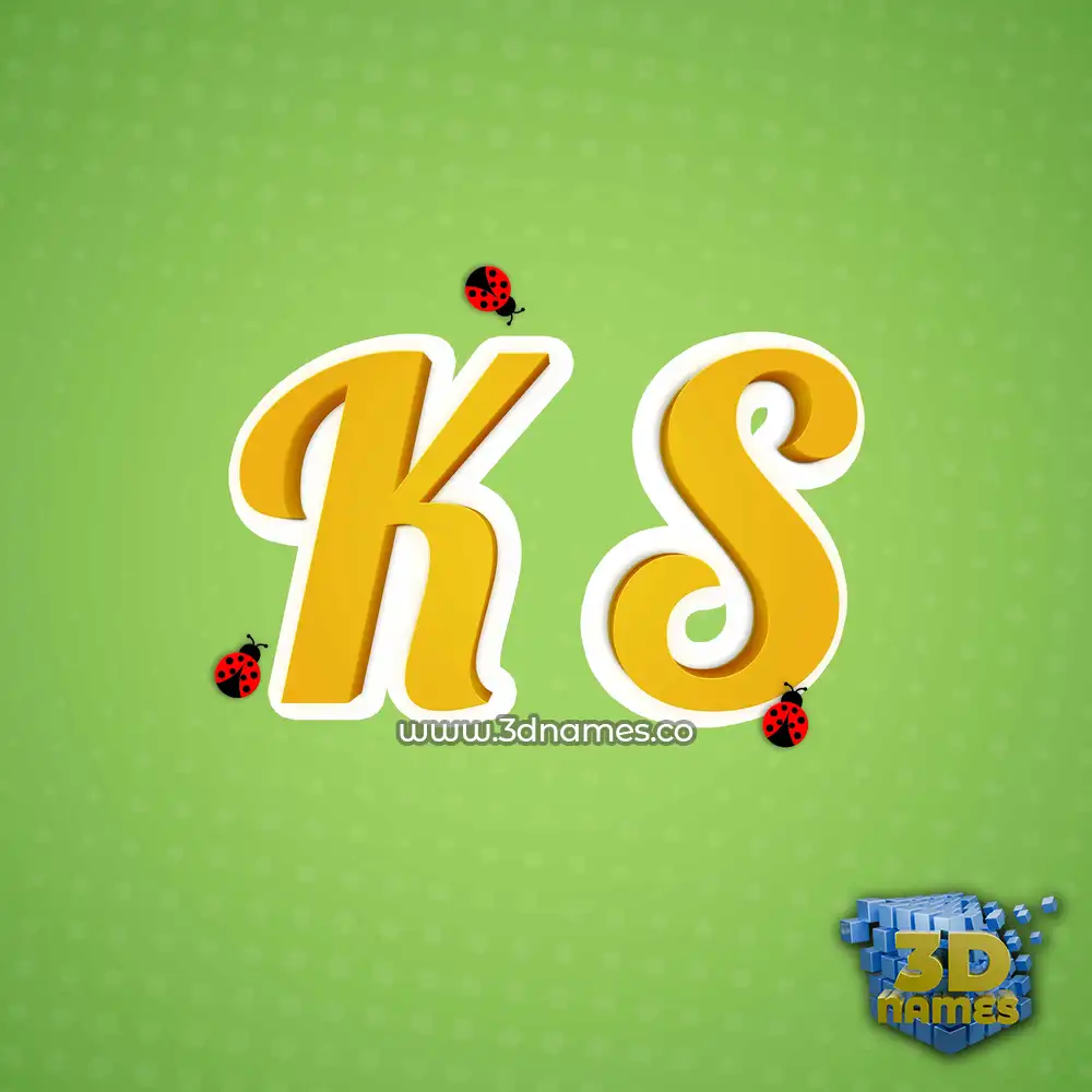 k s in Ladybugs style - 3D name wallpaper