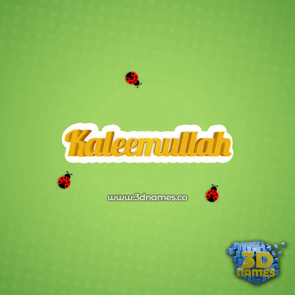 kaleemullah in Ladybugs style - 3D name wallpaper