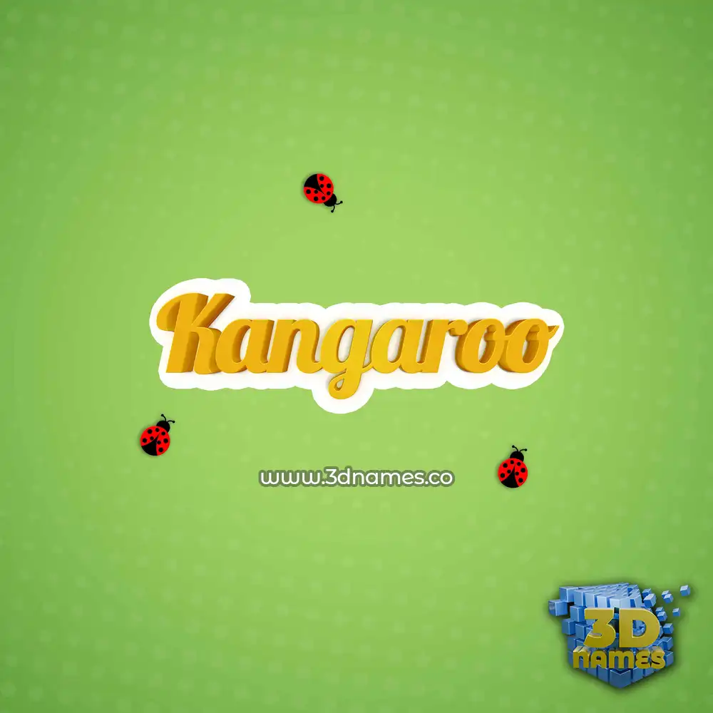 kangaroo in Ladybugs style - 3D name wallpaper