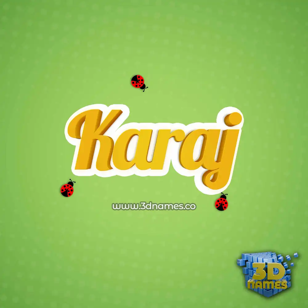 karaj in Ladybugs style - 3D name wallpaper