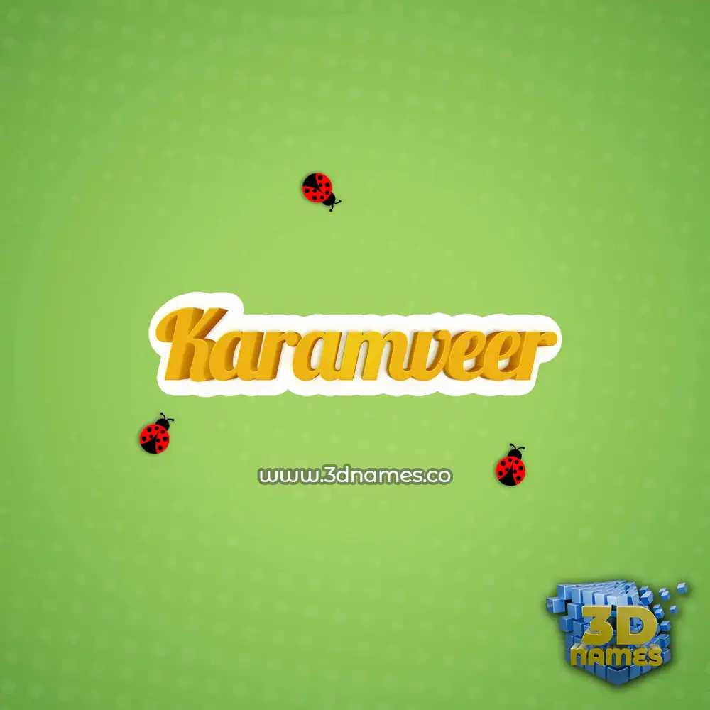 karamveer in Ladybugs style - 3D name wallpaper