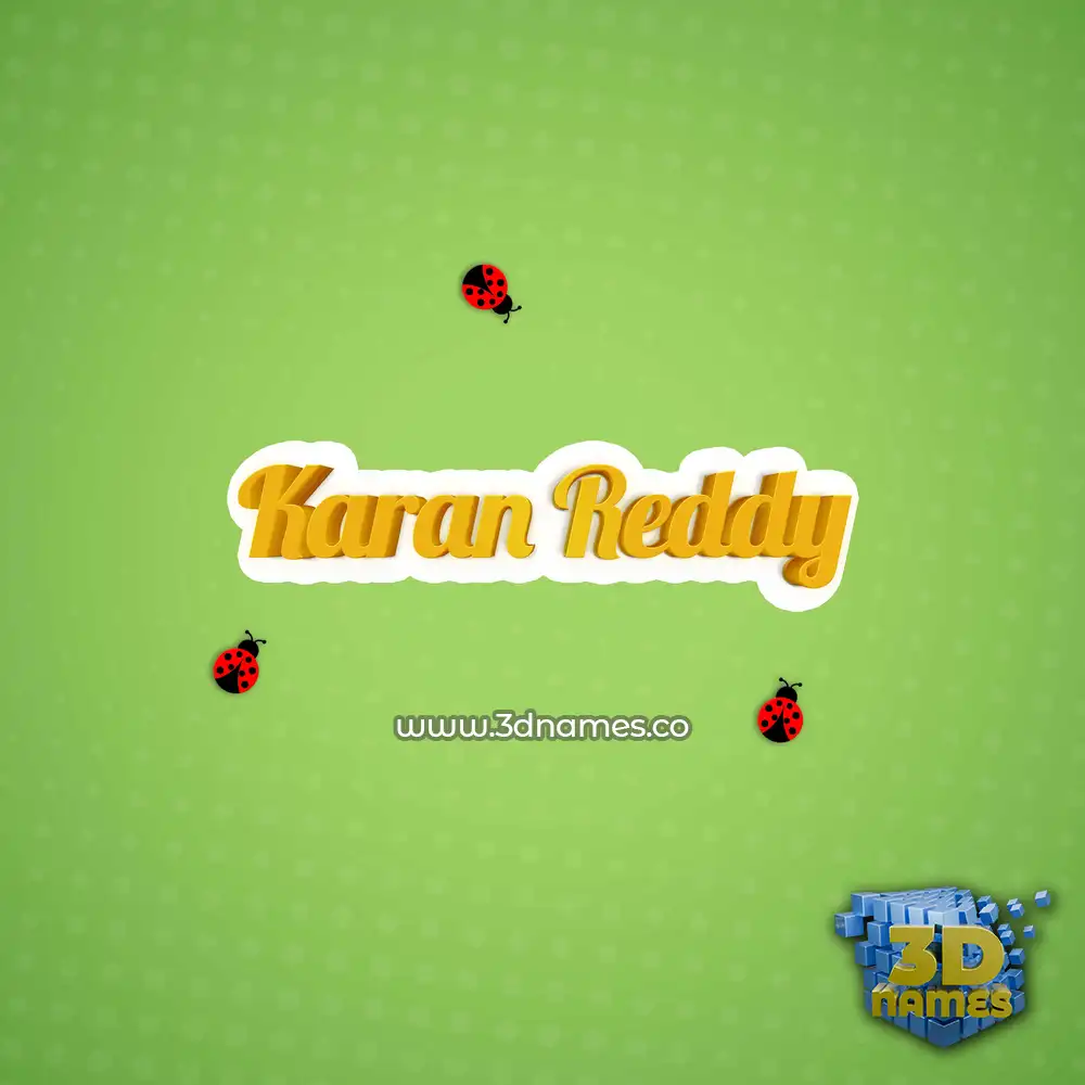 karan reddy in Ladybugs style - 3D name wallpaper