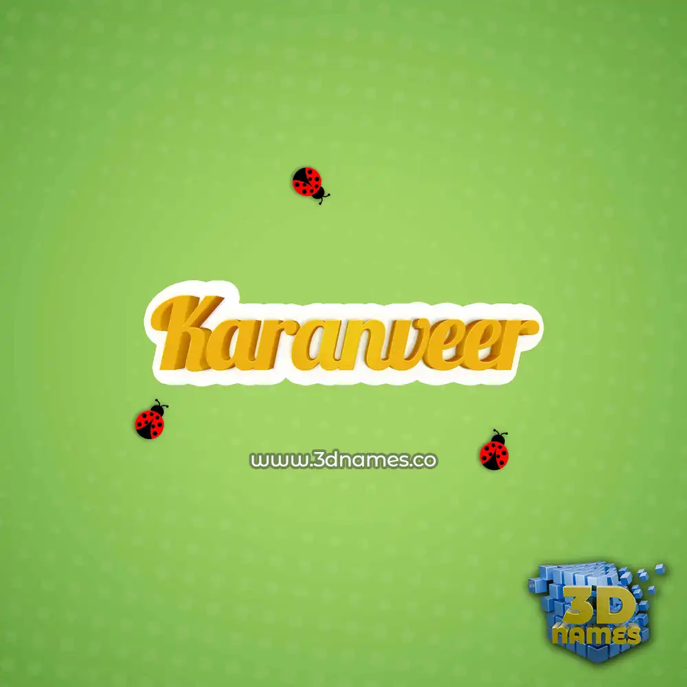 karanveer in Ladybugs style - 3D name wallpaper