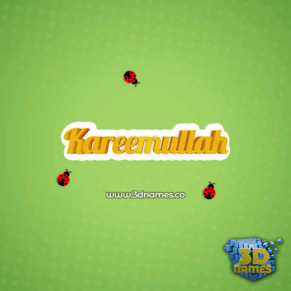 kareemullah in Ladybugs style - 3D name wallpaper