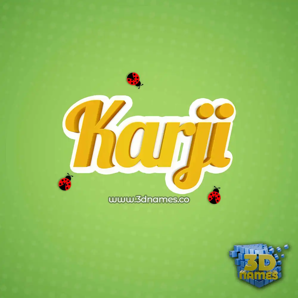 karji in Ladybugs style - 3D name wallpaper