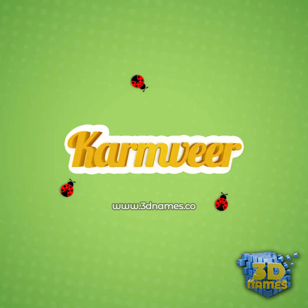karmveer in Ladybugs style - 3D name wallpaper