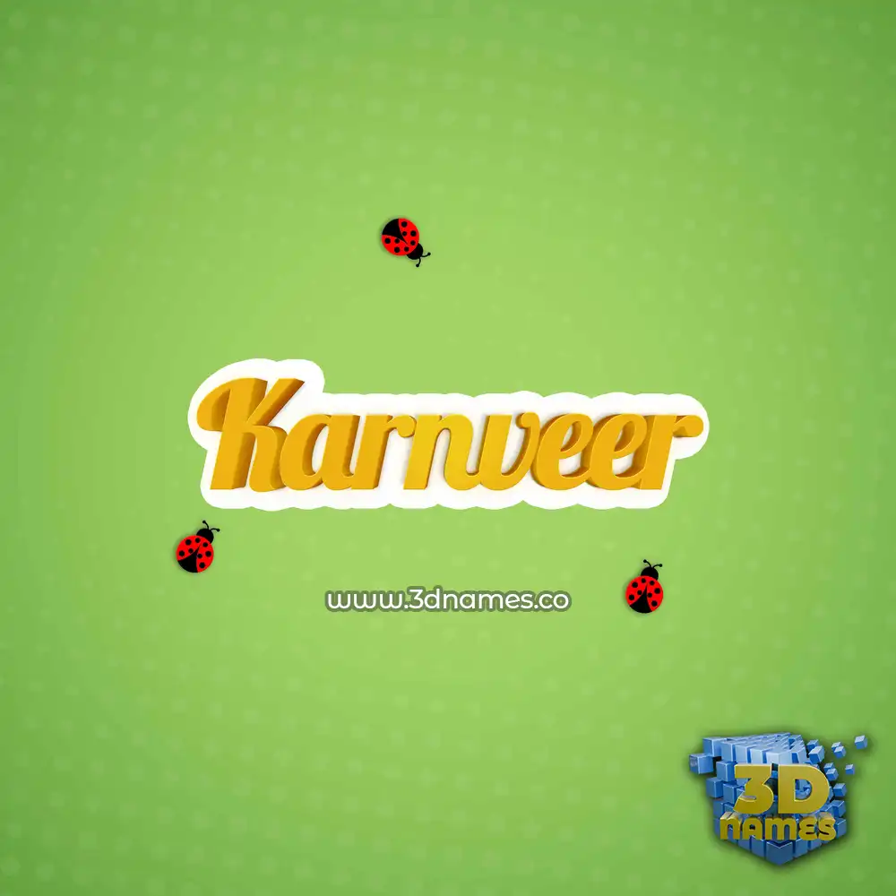 karnveer in Ladybugs style - 3D name wallpaper
