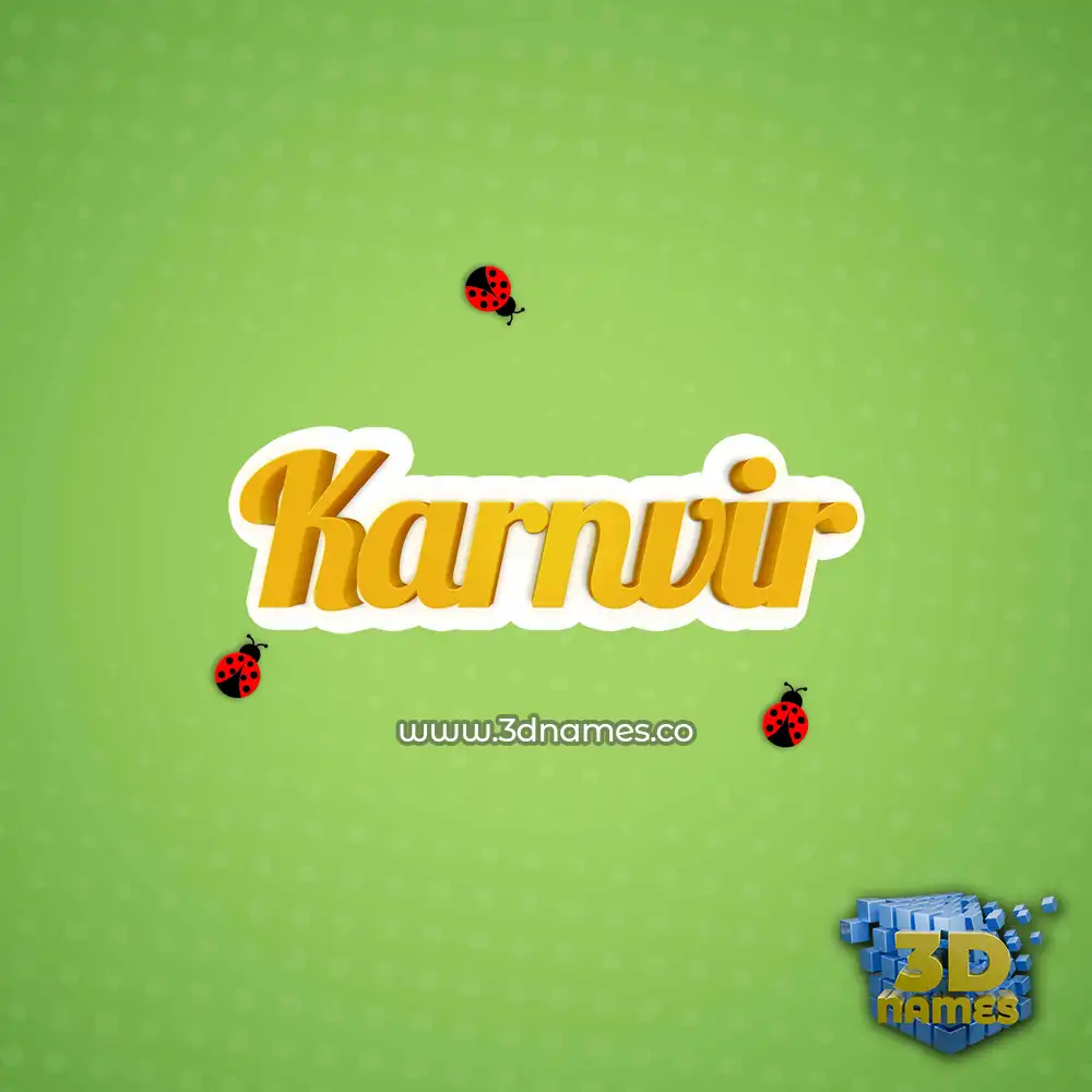 karnvir in Ladybugs style - 3D name wallpaper