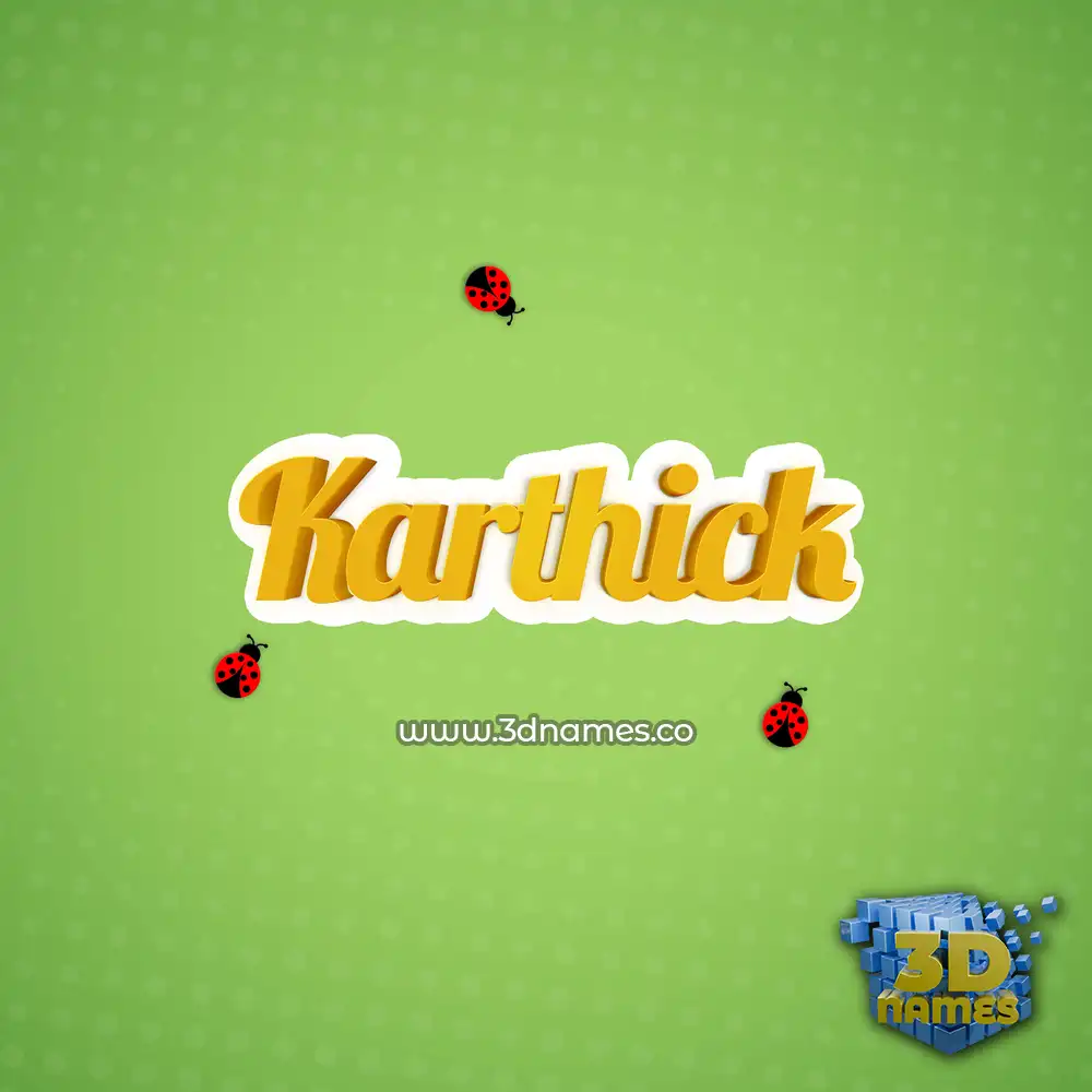 karthick in Ladybugs style - 3D name wallpaper