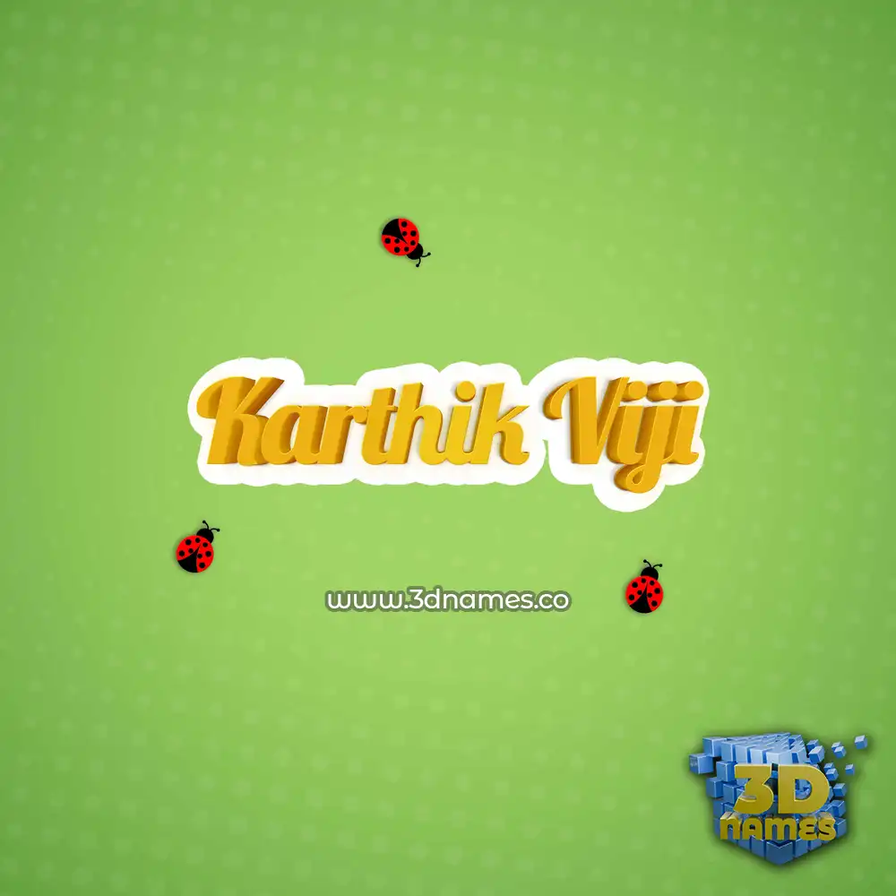 karthik viji in Ladybugs style - 3D name wallpaper