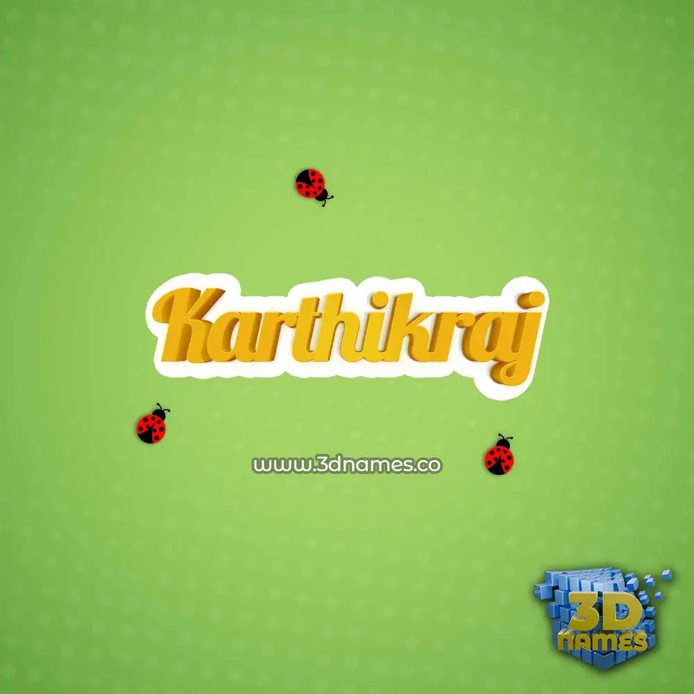 karthikraj in Ladybugs style - 3D name wallpaper