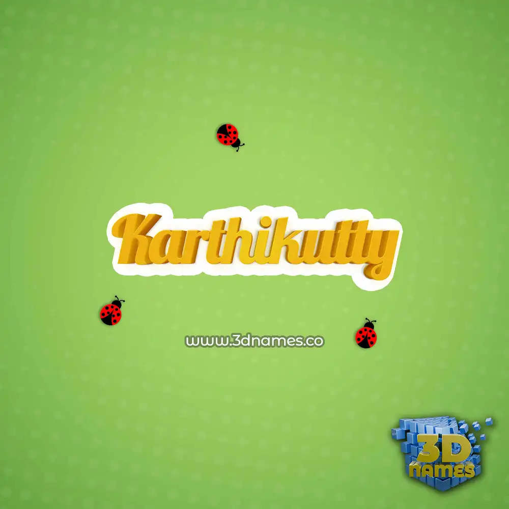 karthikutty in Ladybugs style - 3D name wallpaper