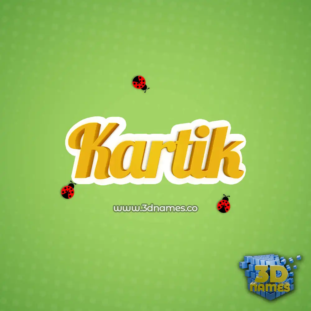 kartik in Ladybugs style - 3D name wallpaper