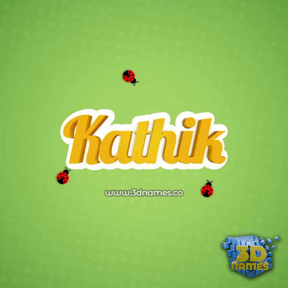 kathik in Ladybugs style - 3D name wallpaper