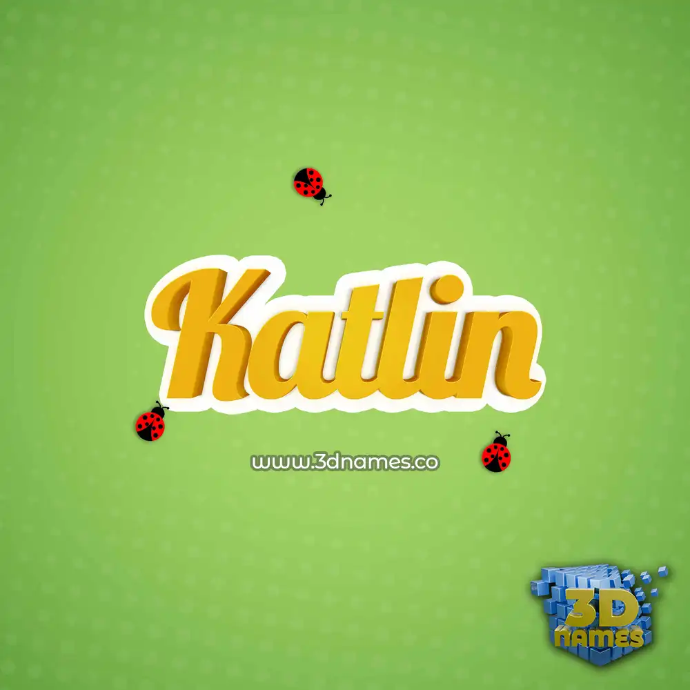 katlin in Ladybugs style - 3D name wallpaper