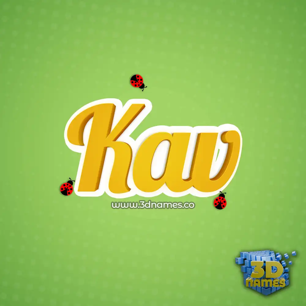 kav in Ladybugs style - 3D name wallpaper