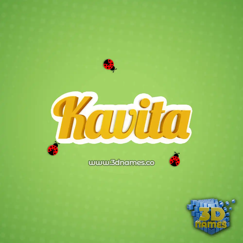 kavita in Ladybugs style - 3D name wallpaper