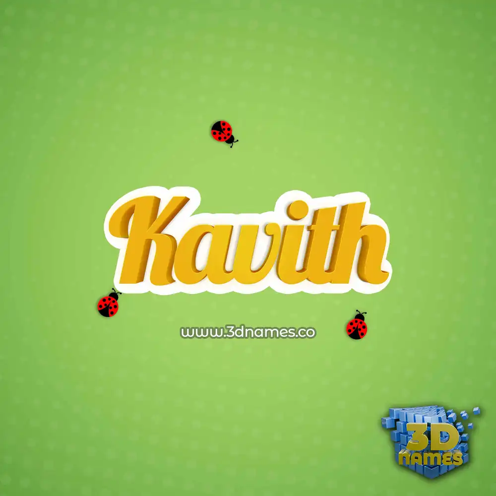 kavith in Ladybugs style - 3D name wallpaper