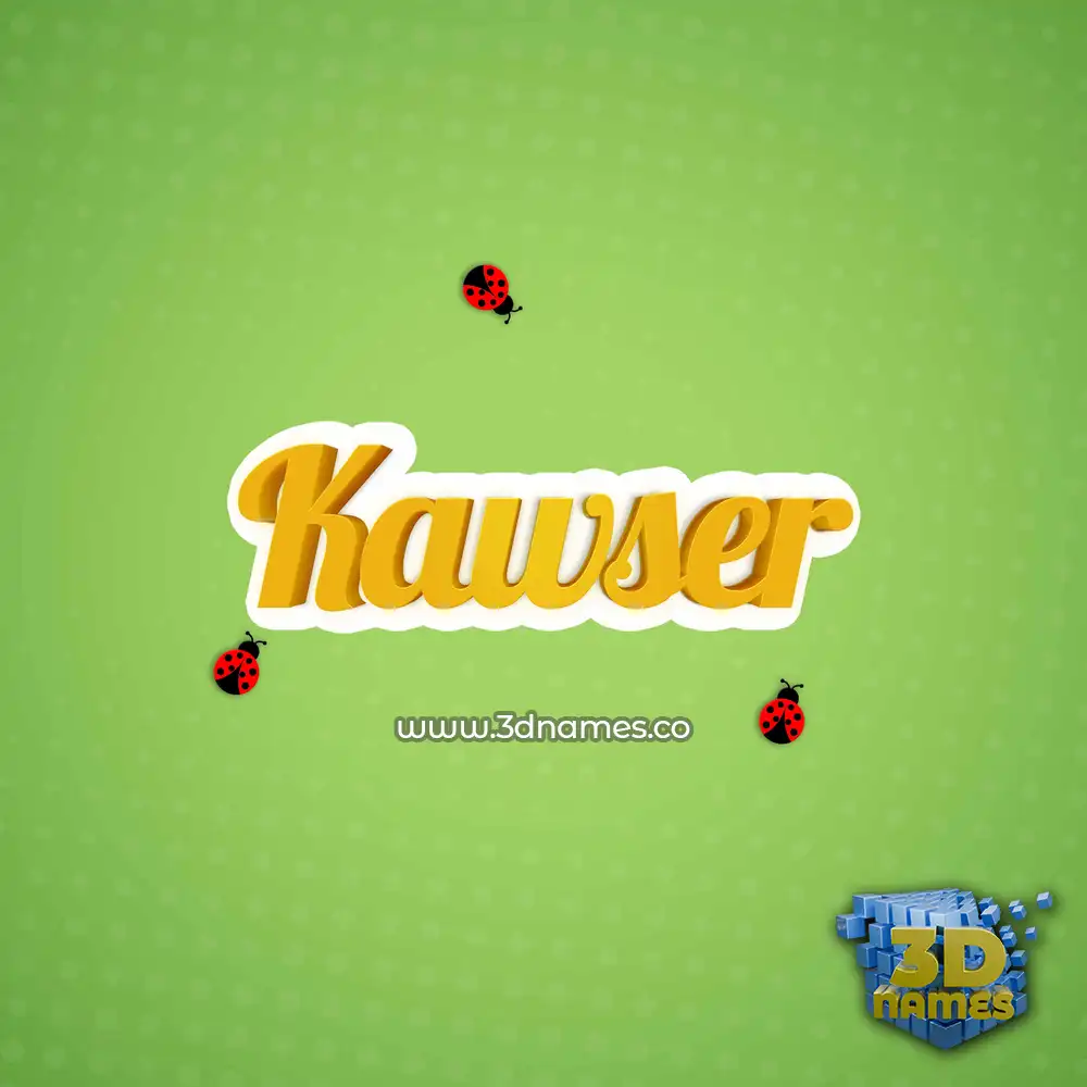 kawser in Ladybugs style - 3D name wallpaper
