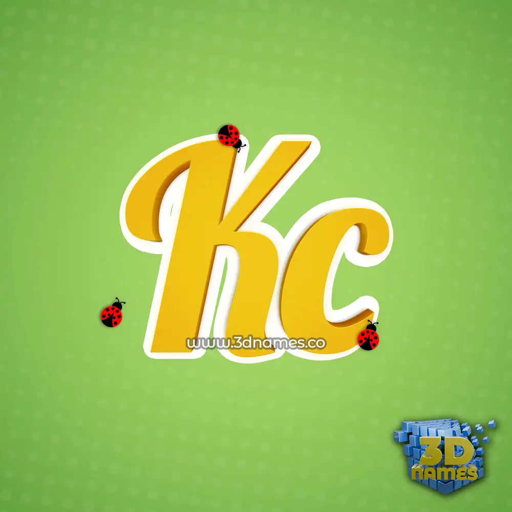 kc in Ladybugs style - 3D name wallpaper