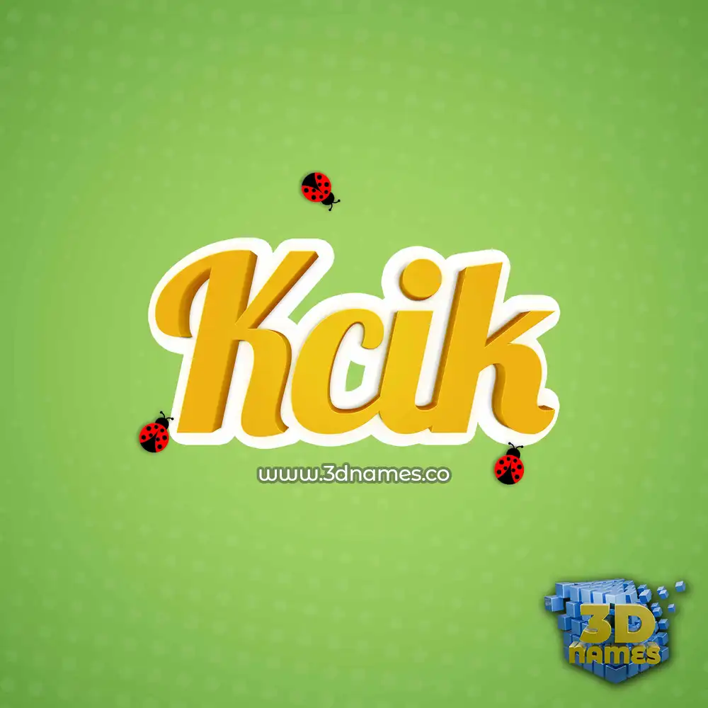 kcik in Ladybugs style - 3D name wallpaper