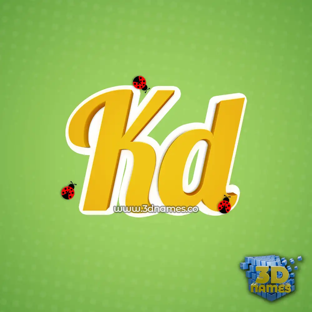 kd in Ladybugs style - 3D name wallpaper