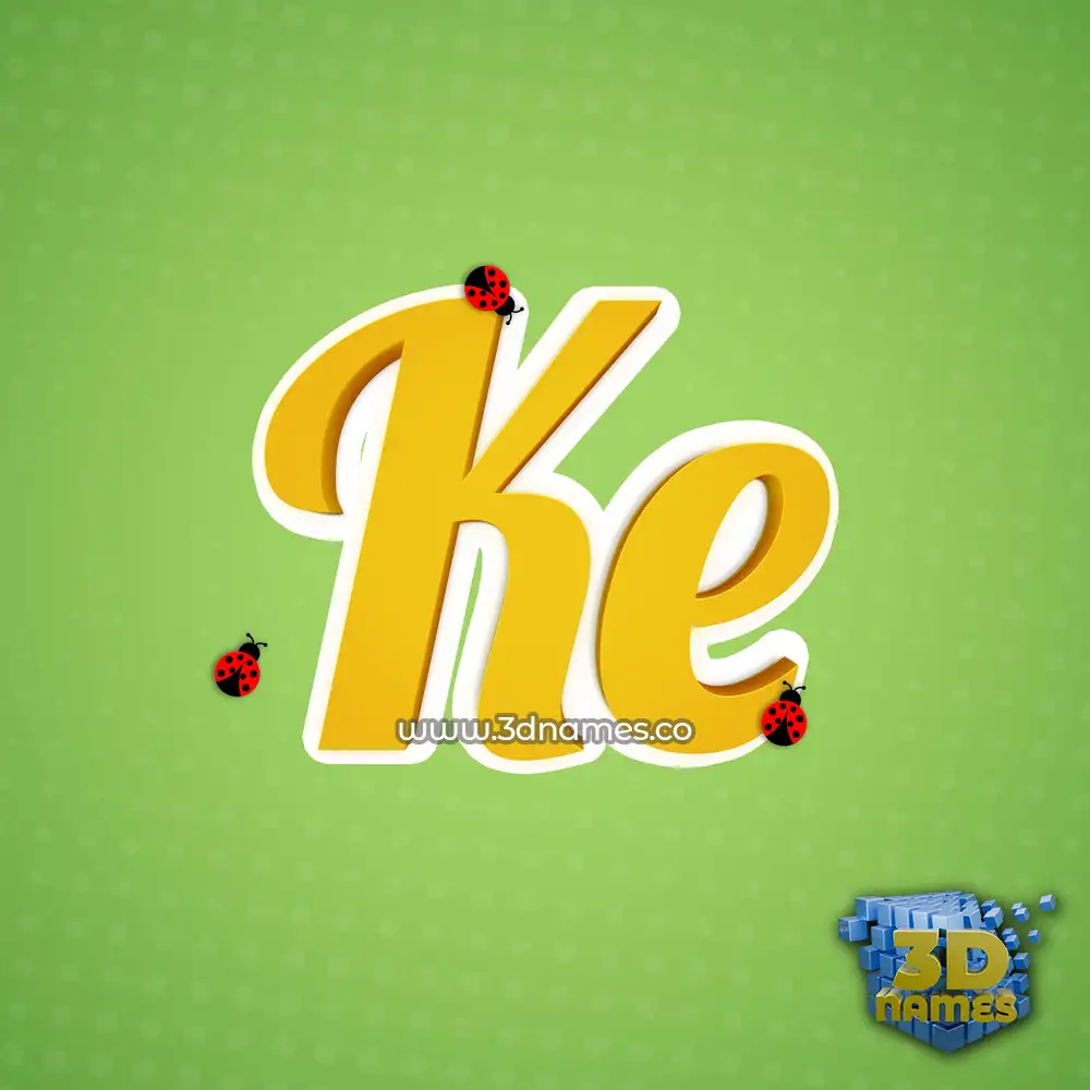 ke in Ladybugs style - 3D name wallpaper