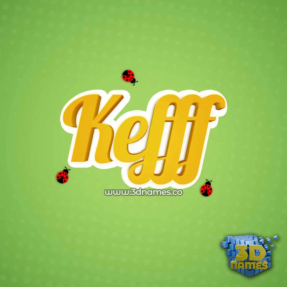 kefff in Ladybugs style - 3D name wallpaper