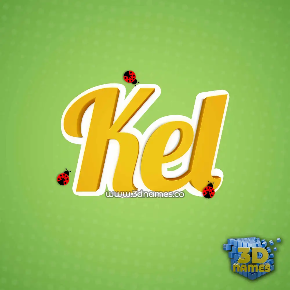 kel in Ladybugs style - 3D name wallpaper