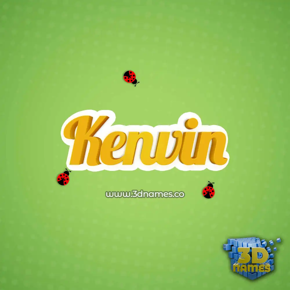 kenvin in Ladybugs style - 3D name wallpaper