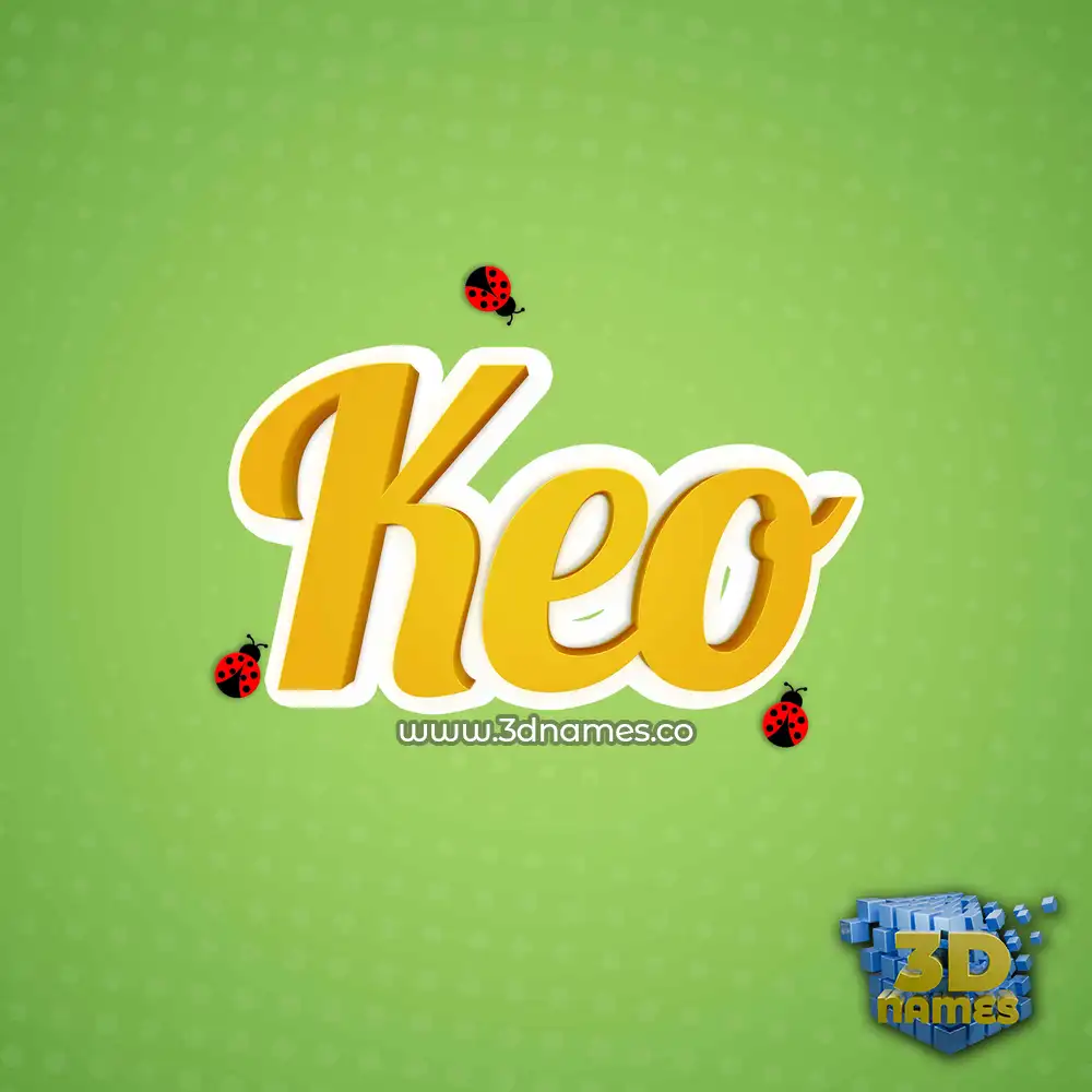 keo in Ladybugs style - 3D name wallpaper