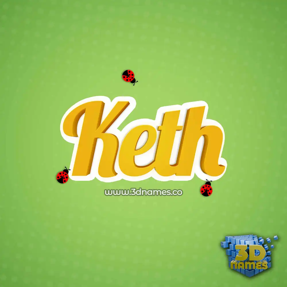 keth in Ladybugs style - 3D name wallpaper