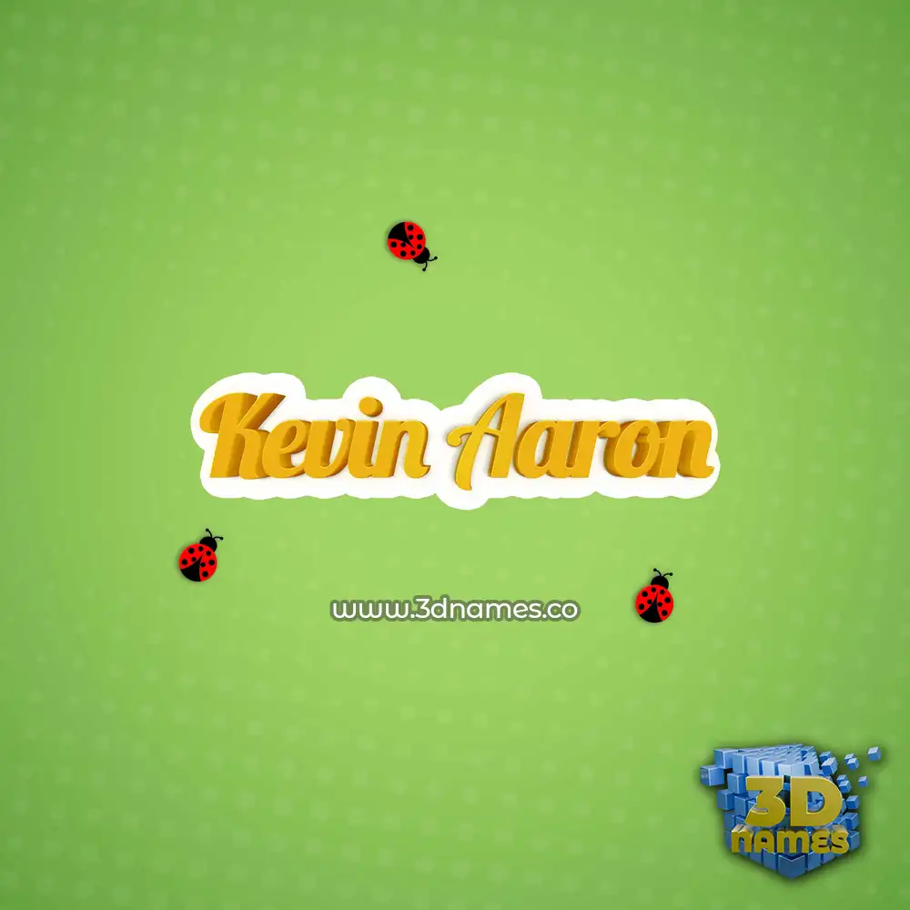 kevin aaron in Ladybugs style - 3D name wallpaper