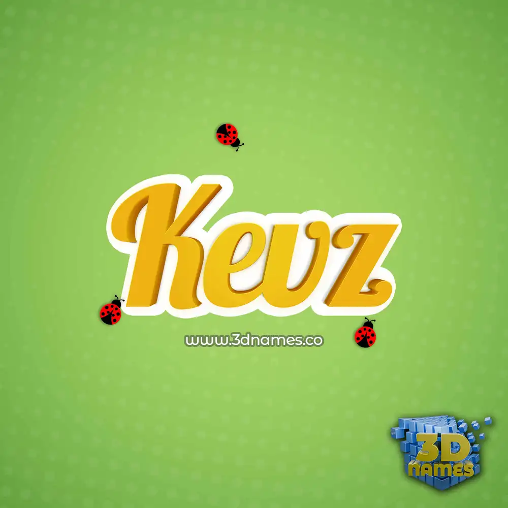 kevz in Ladybugs style - 3D name wallpaper