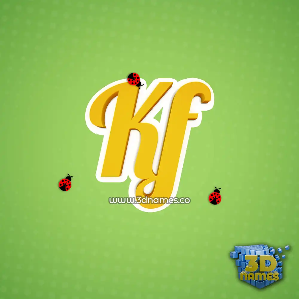 kf in Ladybugs style - 3D name wallpaper