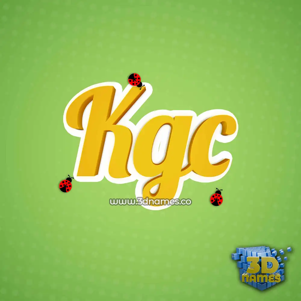 kgc in Ladybugs style - 3D name wallpaper
