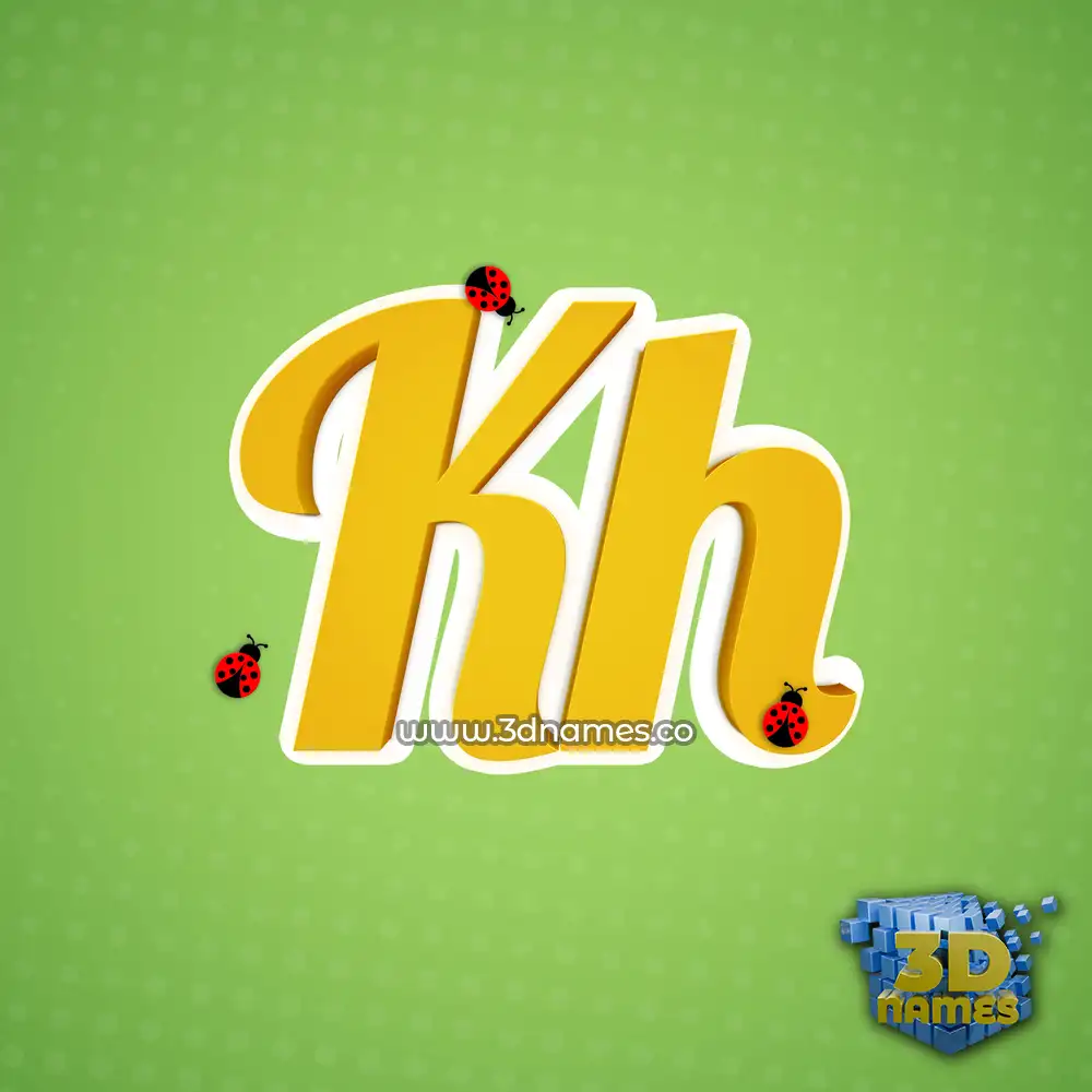 kh in Ladybugs style - 3D name wallpaper
